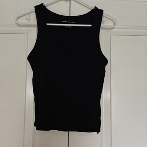 Black Ribbed Tank American Eagle